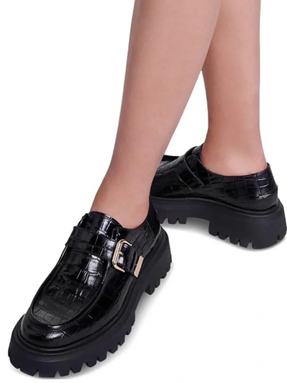 Ferbie Buckled Platform Flats